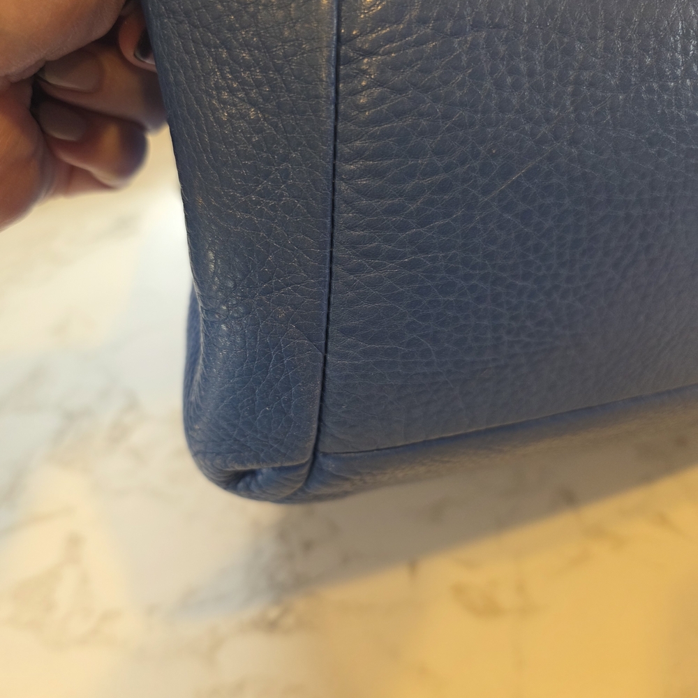 Coach Blue Pebbled Leather Hobo Bag - Picture 8 of 13